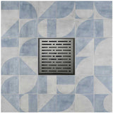 SereneDrains Square Shower Drain Kit with Base - Broken Lane - Matte Black - 6 Inch