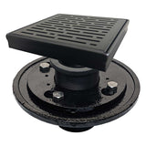 SereneDrains Square Shower Drain Kit with Base - Broken Lane - Matte Black - 6 Inch