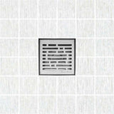 SereneDrains Square Shower Drain Kit with Base - Broken Lane - Brushed Nickel - 6 Inch