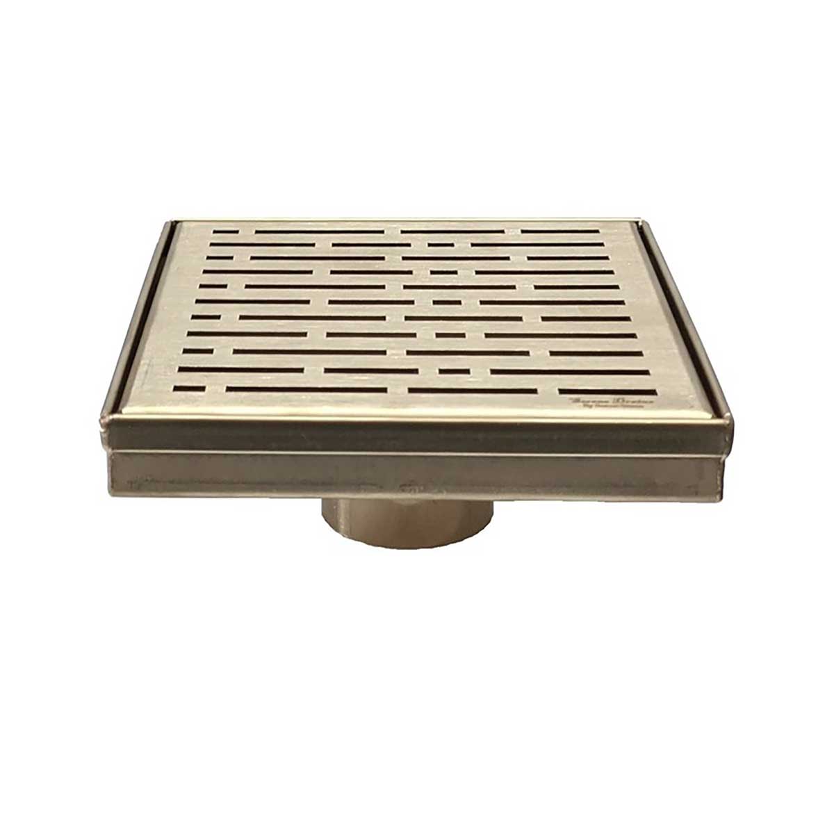 SereneDrains Square Shower Drain Broken Lane Satin Gold 6