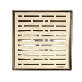 SereneDrains Square Shower Drain Broken Lane Satin Gold 6