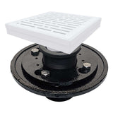 SereneDrains Square Shower Drain Kit with Base - Broken Lane - Matte White - 6 Inch