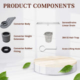 SereneDrains Wow Drain TM Side Discharge Outlet with Tile In Linear Shower Drain Horizontal Low Profile