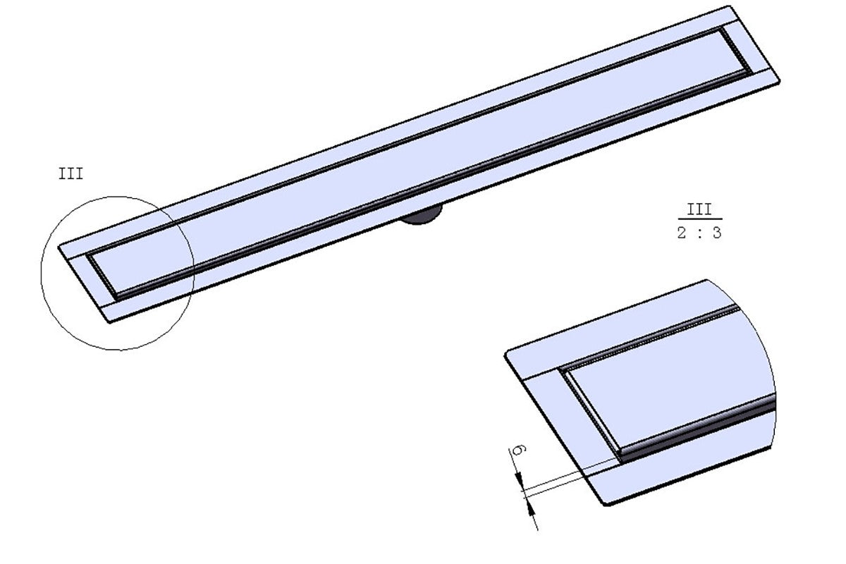 SereneDrains Linear Shower Drain Invisible Slim Design 24