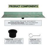 SereneDrains Linear Shower Drain Invisible Slim Design 24