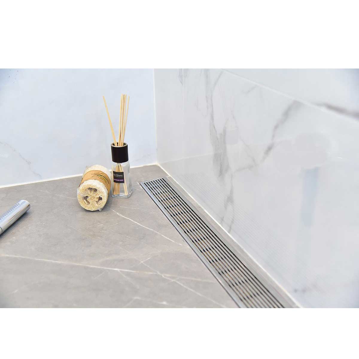 SereneDrains Linear Shower Drain Linear Wedge - Brushed 35