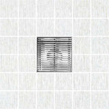 SereneDrains Square Shower Drain Kit with Base - Linear Wedge - Brushed Nickel - 4 Inch