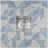 SereneDrains Square Shower Drain Kit with Base - Linear Wedge - Brushed Nickel - 4 Inch