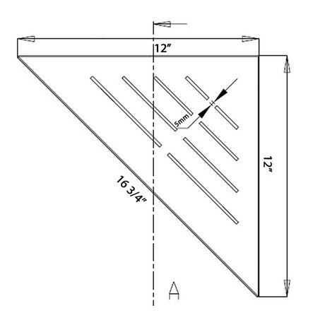 SereneDrains Triangle Shelf Stainless Steel - Polished 12