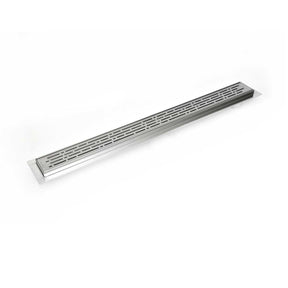 SereneDrains Linear Shower Drain Offset Outlet Broken Lane - Brushed 35