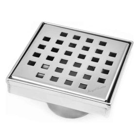 Serene Drains Traditional Square Shower Drain Polished 4 Inch