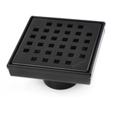 SereneDrains Square Shower Drain Traditional Square 4 Black