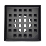 SereneDrains Square Shower Drain Traditional Square 4 Black