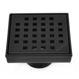 SereneDrains Square Shower Drain Traditional Square 4 Black