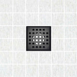 SereneDrains Square Shower Drain Traditional Square 4 Black