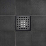 SereneDrains Square Shower Drain Traditional Square 4 Black