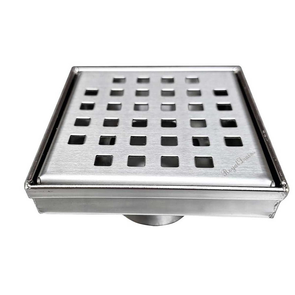 SereneDrains Square Shower Drain Traditional Square 4 Polished