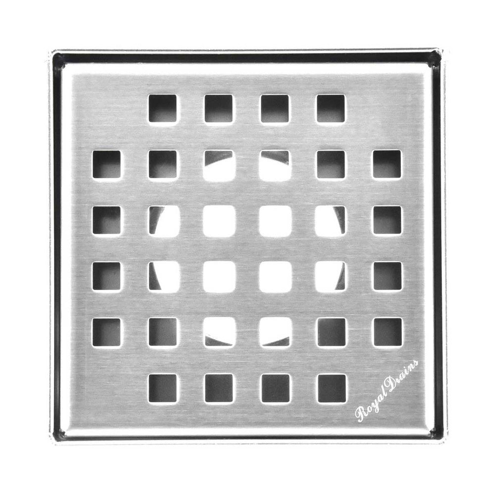 SereneDrains Square Shower Drain Traditional Square 4 Polished