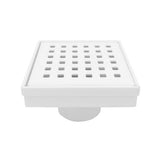 SereneDrains Square Shower Drain Traditional Square 4 White