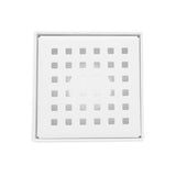 SereneDrains Square Shower Drain Traditional Square 4 White