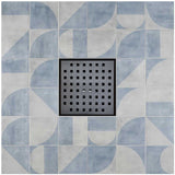 Decorative tile pattern with a central drain cover
