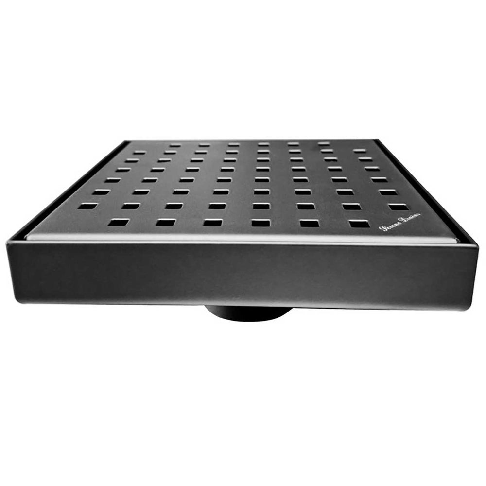 SereneDrains Square Shower Drain Traditional Square 6 Black