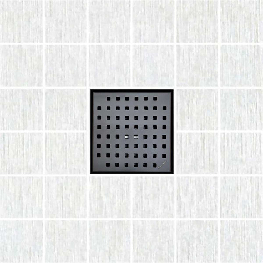 SereneDrains Square Shower Drain Broken Lane Matte Black 6