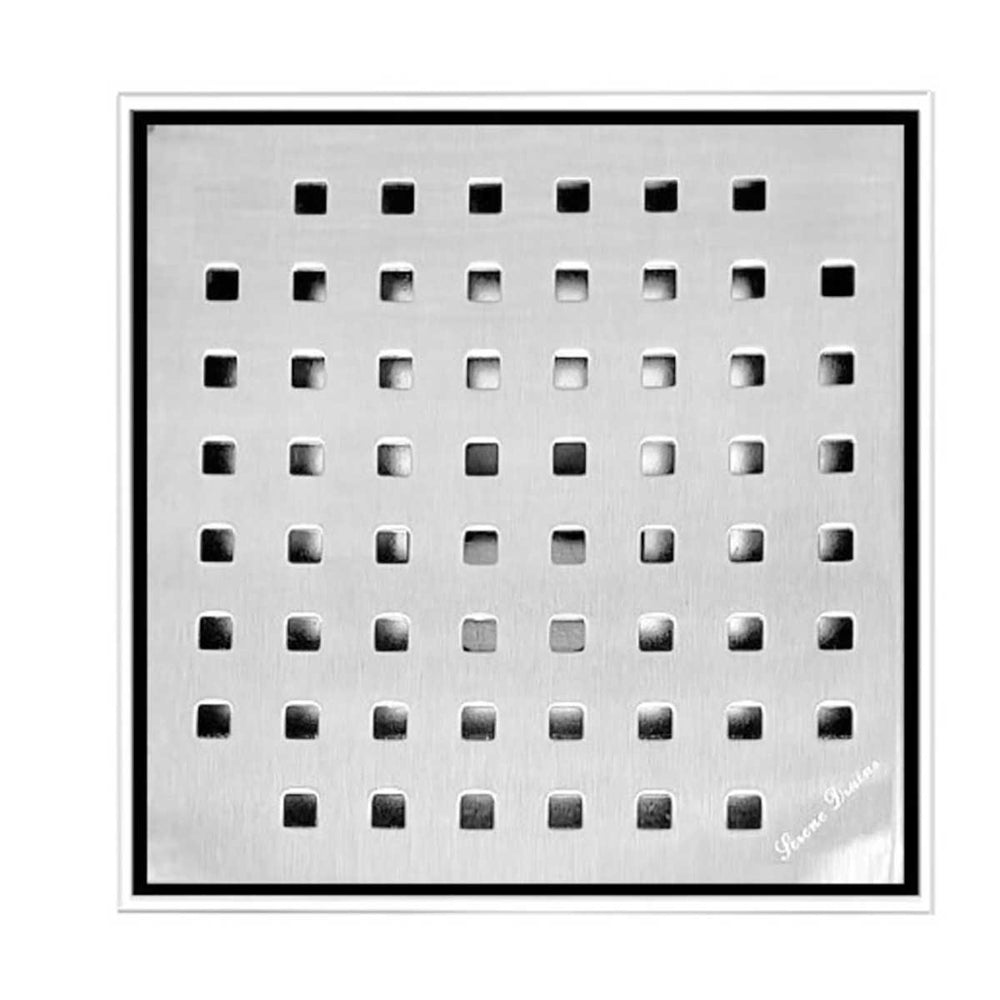 SereneDrains Square Shower Drain Traditional Square 6 BN