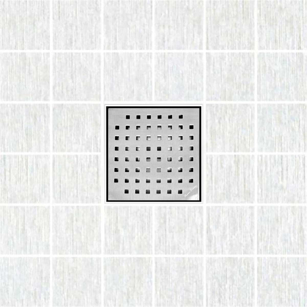 SereneDrains Square Shower Drain Traditional Square 6 BN