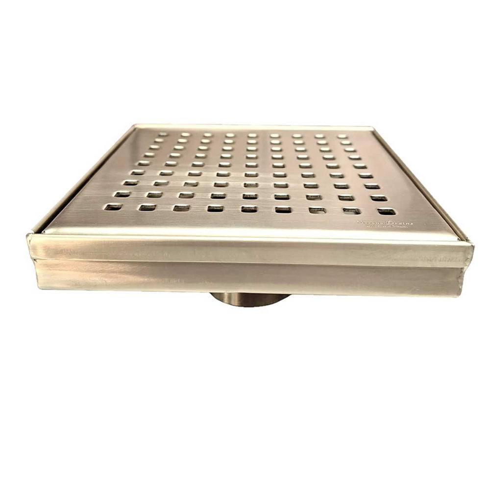 SereneDrains Square Shower Drain Traditional Square 6 Gold