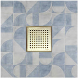 SereneDrains Square Shower Drain Traditional Square 6 Gold