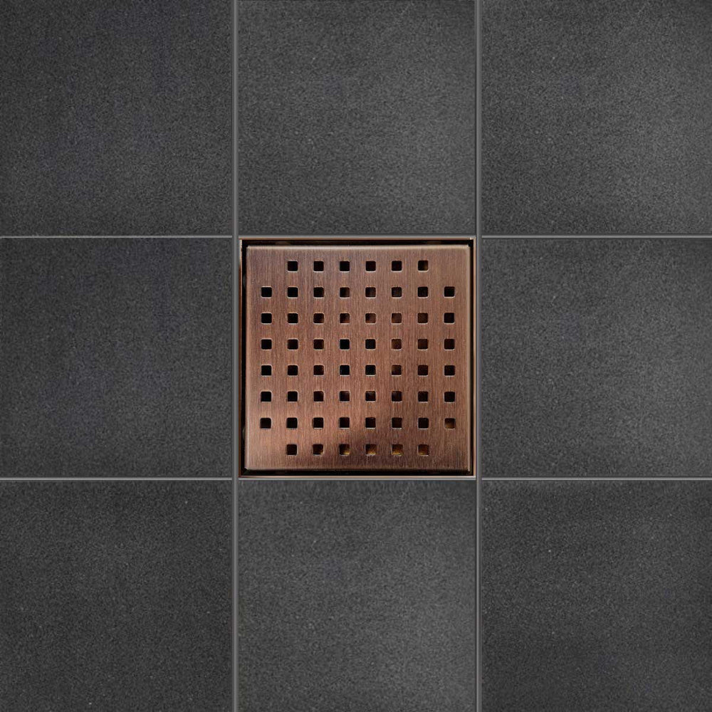 SereneDrains Square Shower Drain Traditional Square 6 ORB