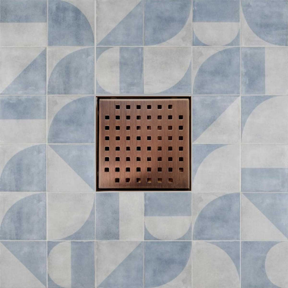 SereneDrains Square Shower Drain Traditional Square 6 ORB