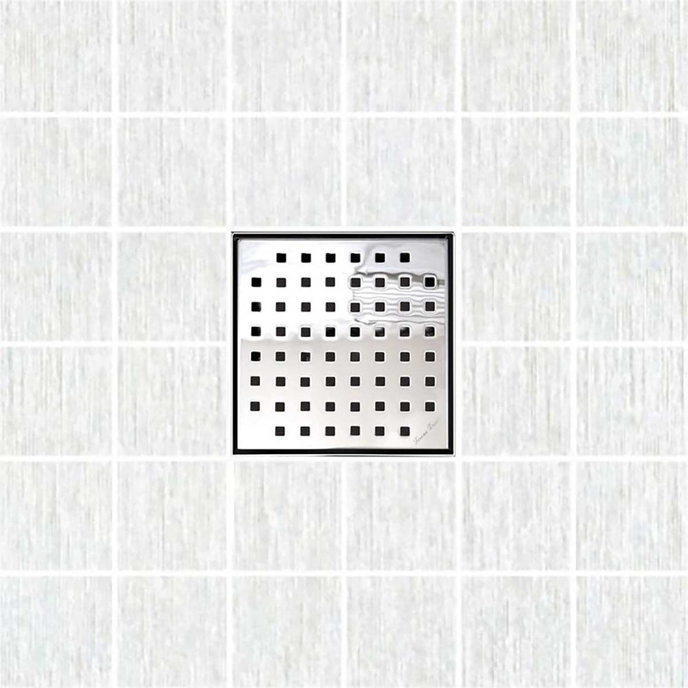SereneDrains Square Shower Drain Traditional Square 6 PC