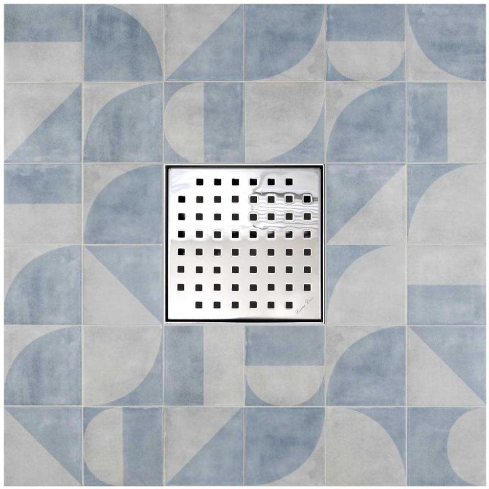 SereneDrains Square Shower Drain Traditional Square 6 PC