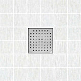 SereneDrains Square Shower Drain Kit with Base - Traditional Square - Brushed Nickel - 6 Inch