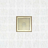 SereneDrains Square Shower Drain Kit with Base - Traditional Square - Matte Gold - 6 Inch