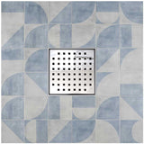 SereneDrains Square Shower Drain Kit with Base - Traditional Square - Polished Chrome - 4 Inch