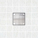 SereneDrains Square Shower Drain Kit with Base - Traditional Square - Polished Chrome - 4 Inch