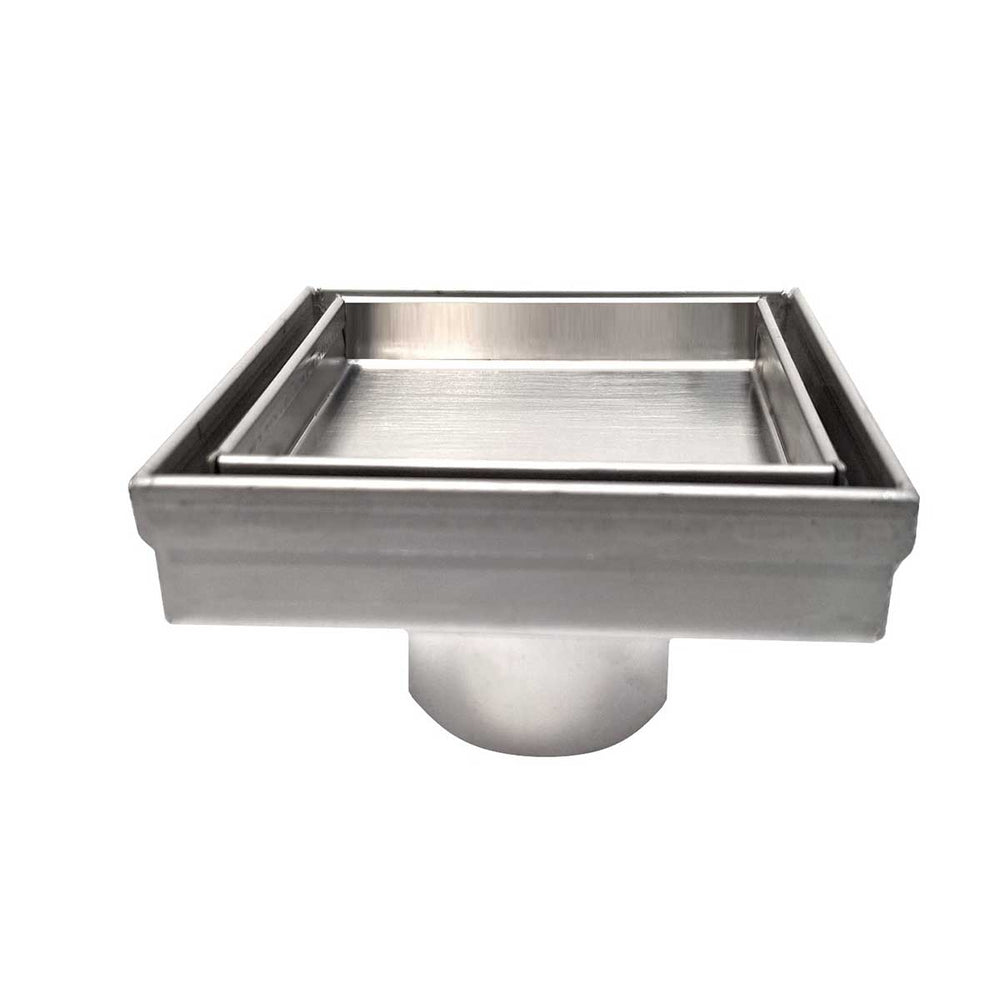 SereneDrains Square Shower Drain Tile Insert Brushed Stainless 4