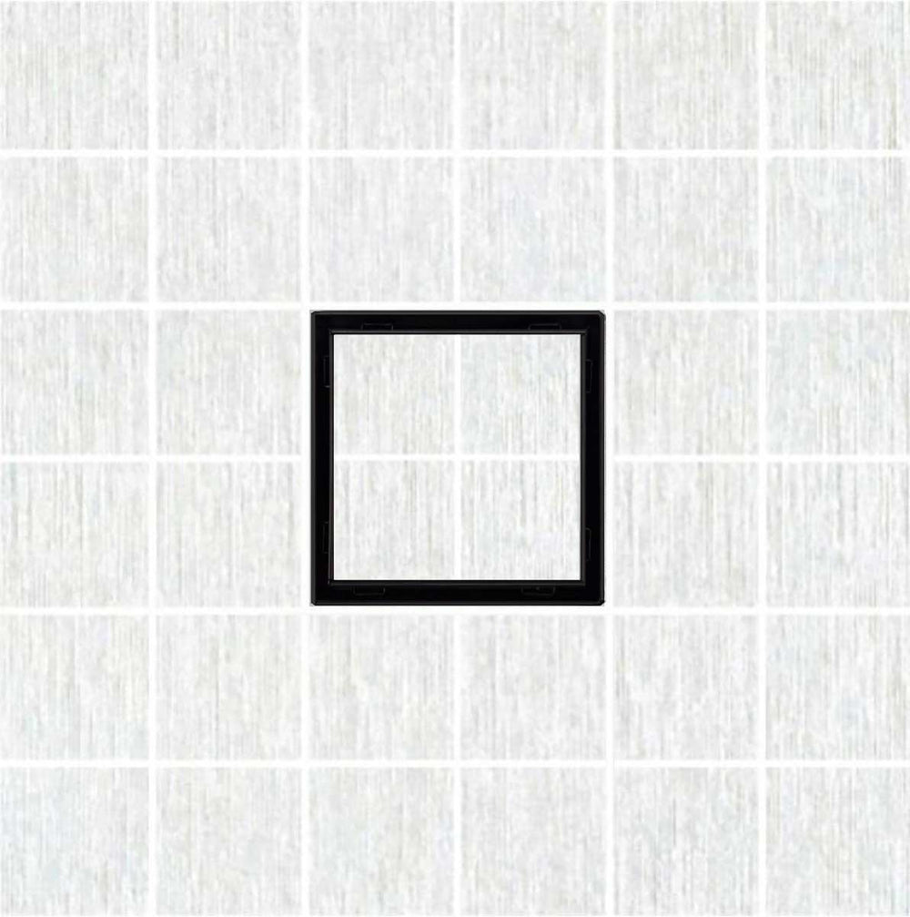 SereneDrains Square Shower Drain Kit with Base - Tile Insert - Matte Black - 5 Inch