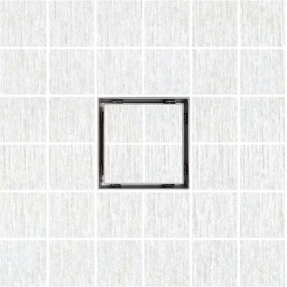 SereneDrains Square Shower Drain Tile Insert Brushed Stainless 5