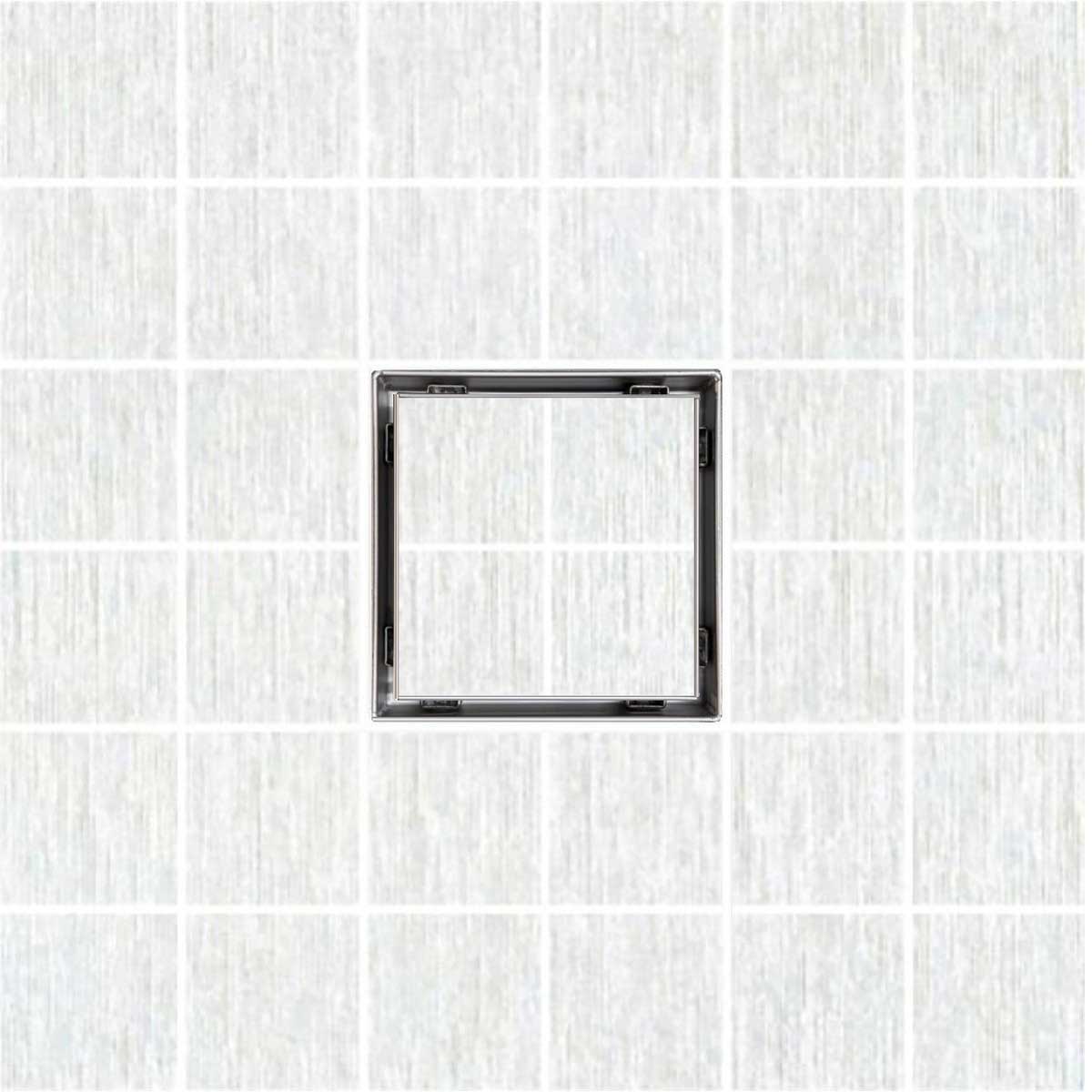 SereneDrains Square Shower Drain Tile Insert Brushed Stainless 4