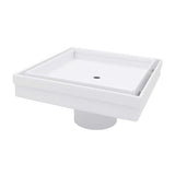 SereneDrains Square Shower Drain Tile Insert Matte White 5 Inch
