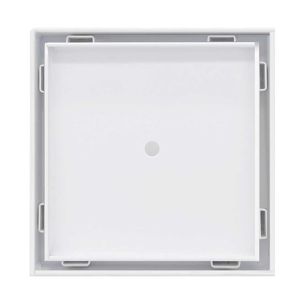 SereneDrains Square Shower Drain Tile Insert Matte White 5 Inch