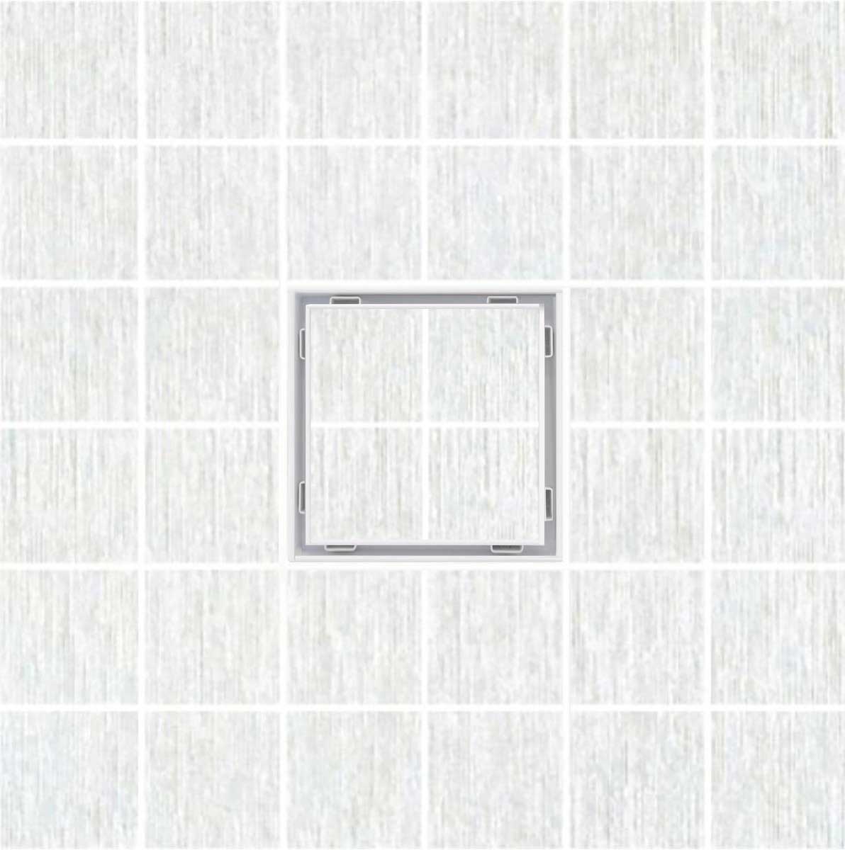 SereneDrains Square Shower Drain Tile Insert Matte White 5 Inch