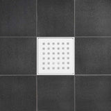 SereneDrains Square Shower Drain Kit with Base - Traditional Square - Matte White - 4 Inch