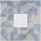 SereneDrains Square Shower Drain Kit with Base - Traditional Square - Matte White - 4 Inch