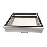 SereneDrains Square Shower Drain Tile Insert Brushed Stainless 5