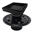 SereneDrains Square Shower Drain Kit with Base - Tile Insert - Matte Black - 5 Inch ABS Plastic
